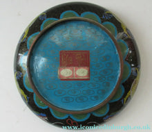 Load image into Gallery viewer, Antique Chinese  Cloisonne Bowl Five-toed Dragon Flaming Pearl  Tonghze Mark
