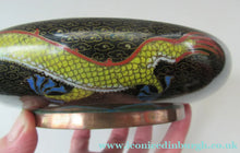 Load image into Gallery viewer, Antique Chinese  Cloisonne Bowl Five-toed Dragon Flaming Pearl  Tonghze Mark
