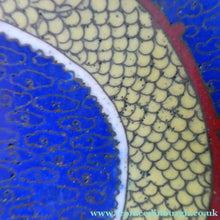 Load image into Gallery viewer, Antique 1900s Chinese Cloisonne Dragon Bowl with Blue Ground
