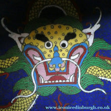 Load image into Gallery viewer, Antique 1900s Chinese Cloisonne Dragon Bowl with Blue Ground
