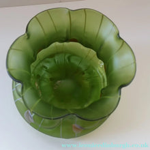 Load image into Gallery viewer, LARGE Bohemian Glass KRALIK Vase with Striefen and Flecken Decoration, c 1899
