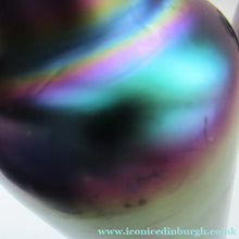Load image into Gallery viewer, Miniature Art Nouveau Iridescent Glass Match Pair of Vases with Enamel Flower Decoration
