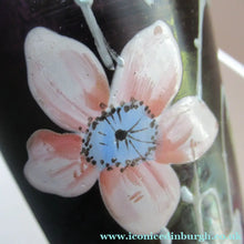 Load image into Gallery viewer, Miniature Art Nouveau Iridescent Glass Match Pair of Vases with Enamel Flower Decoration
