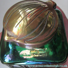 Load image into Gallery viewer, Antique 1900s Loetz Carl Stolzle Glass Inkwell Art Nouveau Waterlilies

