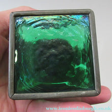 Load image into Gallery viewer, Antique 1900s Loetz Carl Stolzle Glass Inkwell Art Nouveau Waterlilies
