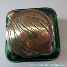 Load image into Gallery viewer, Antique 1900s Loetz Carl Stolzle Glass Inkwell Art Nouveau Waterlilies
