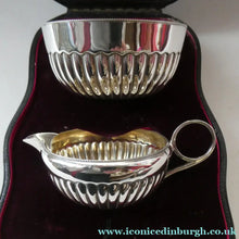 Load image into Gallery viewer, MAPPIN AND WEBB Silver Creamer and Sugar Bowl. Hallmarked Sheffield 1900. FITTED CASE
