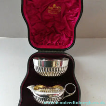 Load image into Gallery viewer, MAPPIN AND WEBB Silver Creamer and Sugar Bowl. Hallmarked Sheffield 1900. FITTED CASE
