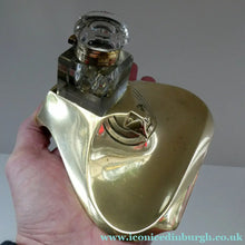 Load image into Gallery viewer, Rare Antique Real Bronze Geschutzt Ink Stand and Ink Well. With Secessionist Decoration
