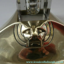 Load image into Gallery viewer, Rare Antique Real Bronze Geschutzt Ink Stand and Ink Well. With Secessionist Decoration
