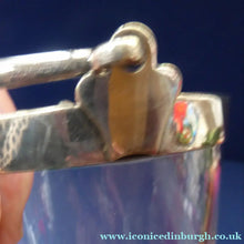 Load image into Gallery viewer, Antique SILVER PLATE Miniature Ice Pail by John Grinsell. English Glass with Plates Rim Mount &amp; Handle
