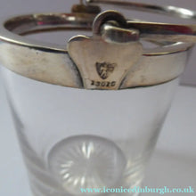 Load image into Gallery viewer, Antique SILVER PLATE Miniature Ice Pail by John Grinsell. English Glass with Plates Rim Mount &amp; Handle
