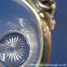 Load image into Gallery viewer, Antique SILVER PLATE Miniature Ice Pail by John Grinsell. English Glass with Plates Rim Mount &amp; Handle
