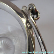 Load image into Gallery viewer, Antique SILVER PLATE Miniature Ice Pail by John Grinsell. English Glass with Plates Rim Mount &amp; Handle
