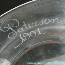 Load image into Gallery viewer, 1901 Glasgow International Exhibition Antique Glass Souvenir Footed Sundae Dish
