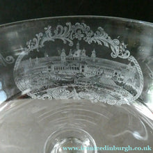 Load image into Gallery viewer, 1901 Glasgow International Exhibition Antique Glass Souvenir Footed Sundae Dish
