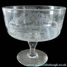 Load image into Gallery viewer, 1901 Glasgow International Exhibition Antique Glass Souvenir Footed Sundae Dish
