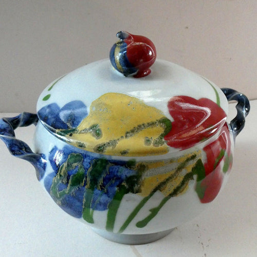 Large Art Pottery Lidded Tureen Designed in the 1980s by Janice Tachalenok