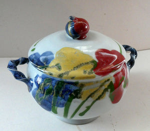 Large Art Pottery Lidded Tureen Designed in the 1980s by Janice Tachalenok
