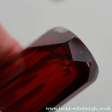 Load image into Gallery viewer, 1902. Antique EDWARDIAN Facet Cut Ruby Glass and Hallmarked Silver Topped Perfume Bottle
