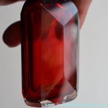 Load image into Gallery viewer, 1902. Antique EDWARDIAN Facet Cut Ruby Glass and Hallmarked Silver Topped Perfume Bottle
