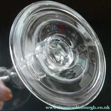 Load image into Gallery viewer, Rare KING EDWARD VII (1902) Engraved Coronation Glass with Hollow Stem Containing a Silver Three Pence Coin
