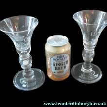 Load image into Gallery viewer, Rare KING EDWARD VII (1902) Engraved Coronation Glass with Hollow Stem Containing a Silver Three Pence Coin
