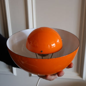 Genuine Vintage DANISH 1960s VERNER PANTON Pendant "Flowerpot" Metal Lampshade. Tangerine Enamel Finish