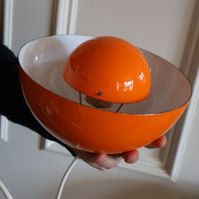 Load image into Gallery viewer, Genuine Vintage DANISH 1960s VERNER PANTON Pendant &quot;Flowerpot&quot; Metal Lampshade. Tangerine Enamel Finish
