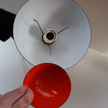 Load image into Gallery viewer, Genuine Vintage DANISH 1960s VERNER PANTON Pendant &quot;Flowerpot&quot; Metal Lampshade. Tangerine Enamel Finish
