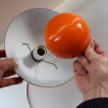 Load image into Gallery viewer, Genuine Vintage DANISH 1960s VERNER PANTON Pendant &quot;Flowerpot&quot; Metal Lampshade. Tangerine Enamel Finish
