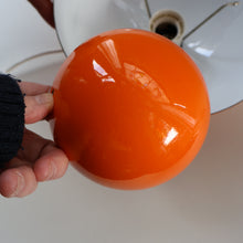 Load image into Gallery viewer, Genuine Vintage DANISH 1960s VERNER PANTON Pendant &quot;Flowerpot&quot; Metal Lampshade. Tangerine Enamel Finish
