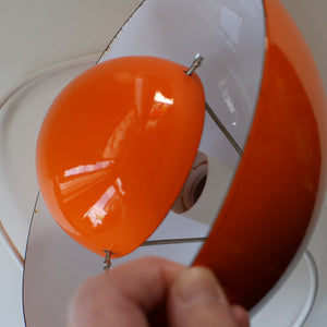 Genuine Vintage DANISH 1960s VERNER PANTON Pendant "Flowerpot" Metal Lampshade. Tangerine Enamel Finish