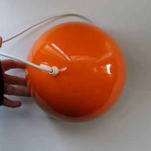 Genuine Vintage DANISH 1960s VERNER PANTON Pendant "Flowerpot" Metal Lampshade. Tangerine Enamel Finish