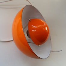 Load image into Gallery viewer, Genuine Vintage DANISH 1960s VERNER PANTON Pendant &quot;Flowerpot&quot; Metal Lampshade. Tangerine Enamel Finish
