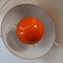 Load image into Gallery viewer, Genuine Vintage DANISH 1960s VERNER PANTON Pendant &quot;Flowerpot&quot; Metal Lampshade. Tangerine Enamel Finish

