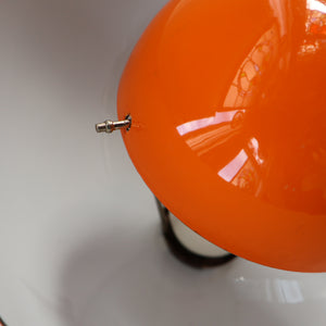 Genuine Vintage DANISH 1960s VERNER PANTON Pendant "Flowerpot" Metal Lampshade. Tangerine Enamel Finish