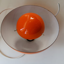 Load image into Gallery viewer, Genuine Vintage DANISH 1960s VERNER PANTON Pendant &quot;Flowerpot&quot; Metal Lampshade. Tangerine Enamel Finish
