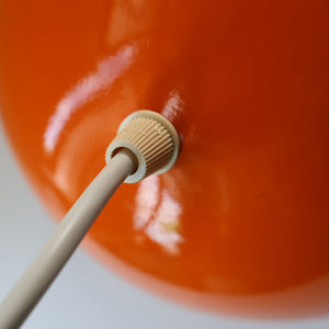 Genuine Vintage DANISH 1960s VERNER PANTON Pendant "Flowerpot" Metal Lampshade. Tangerine Enamel Finish