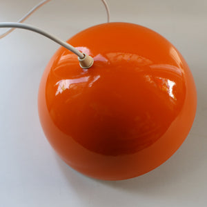 Genuine Vintage DANISH 1960s VERNER PANTON Pendant "Flowerpot" Metal Lampshade. Tangerine Enamel Finish