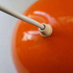Genuine Vintage DANISH 1960s VERNER PANTON Pendant "Flowerpot" Metal Lampshade. Tangerine Enamel Finish