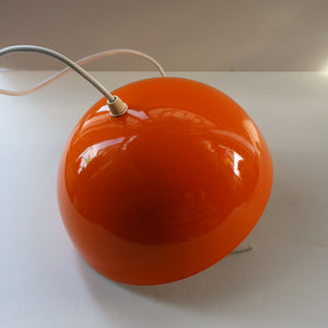 Genuine Vintage DANISH 1960s VERNER PANTON Pendant "Flowerpot" Metal Lampshade. Tangerine Enamel Finish