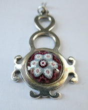 Load image into Gallery viewer, Vintage 1970s SCOTTISH Silver &amp; Millefiori CAITHNESS GLASS Pendant. Edinburgh Hallmark 1971

