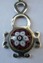 Load image into Gallery viewer, Vintage 1970s SCOTTISH Silver &amp; Millefiori CAITHNESS GLASS Pendant. Edinburgh Hallmark 1971
