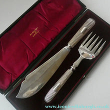 Load image into Gallery viewer, Edwardian Waler &amp; Hall Boxed Silver Plate Serving Set c 1905
