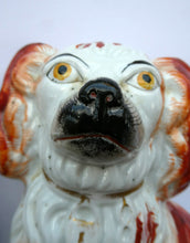 Load image into Gallery viewer, Red and White Patches. Antique Staffordshire Chimney Spaniels Dogs. Victorian
