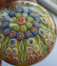 Load image into Gallery viewer, Vintage Scottish Perthshire Paperweight Yellow Ground 9 Spokess
