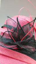 Load image into Gallery viewer, Vintage Bright Cerise Pink FORMAL Designer Hat; c 2000. Designed by EMMA B (unworn)
