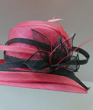 Load image into Gallery viewer, Vintage Bright Cerise Pink FORMAL Designer Hat; c 2000. Designed by EMMA B (unworn)
