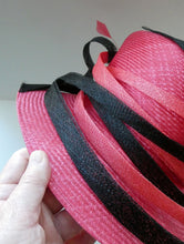 Load image into Gallery viewer, Vintage Bright Cerise Pink FORMAL Designer Hat; c 2000. Designed by EMMA B (unworn)
